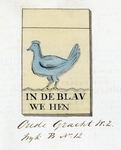 135169 Afbeelding van de naamsteen in de gevel van het huis In de Blauwe hen (Oudegracht, Wijk B nr. 12) te ...